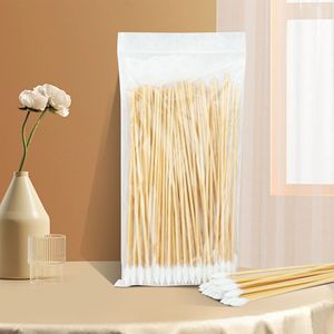 Hisopos de algodón puntiagudos Bonson de 6 pulgadas con varilla de bambú desechables para limpieza y cosmética DIY - Product Image 2