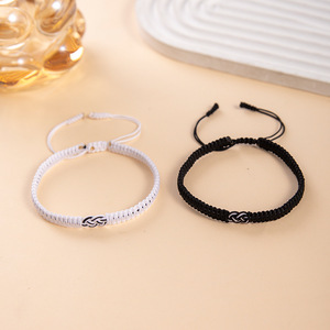 Couple <b>Bracelet</b> Woven Love <b>Rope</b> Red Black White Soulmates Friendship Anniversary Gift Unisex Jewelry - Product Image 4