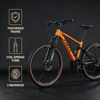 Vélo de montagne 24 vitesses, cadre entièrement antichoc, freins à disque, roues de 27 pouces, selle ergonomique pour hommes et femmes