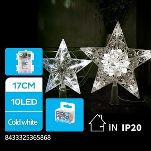 Striscia luminosa a batterie 3AA, 17 cm, colore bianco opaco, ideale per decorare alberi di Natale e ambienti festivi. - Product Image 1