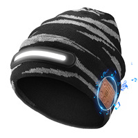 Gorros de Invierno Personalizados al por Mayor para Patinaje, Fiestas al Aire Libre, con Luces LED, Visión Nocturna, Auriculares Inalámbricos, Gorro de Senderismo