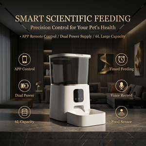 Distributeur automatique intelligent pour animaux de compagnie avec bac à graines visuel et contrôle via application Wi-Fi, distributeur de nourriture quantifiée et programmable pour chats et chiens, idéal pour les maisons multi-animaux - Product Image 2