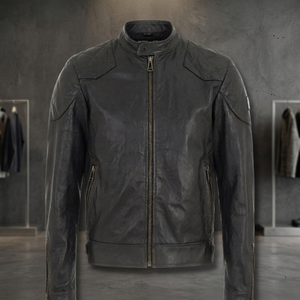 Adil Nexus Herren Schwarze Echtleder-Pufferjacke Wasserdicht Atmungsaktiv Outdoor Reißverschluss-Wintermantel mit Baumwollfutter - Product Image 3