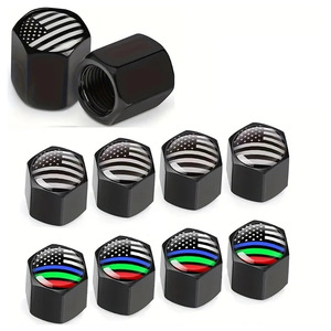 American Flag Valve <b>Cap</b> Aluminum Alloy 9.5mm Diameter For Sedans Tire Dust Cover - Product Image 4