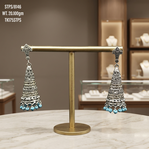 Hot Selling 925 Sterling <b>Silver</b> Oxidized CZ Safety Pin Rose Gold Plated Trendy <b>Jhumka</b> Earring Women Designer Indian Wedding Gift - Product Image 3