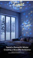 Projecteur de Noël 3 Scènes : Bonhomme de Neige, Flocon de Neige, Océan – Lampe de Projection Dynamique pour Ambiance Chambre, Veilleuse, Cadeau de Noël