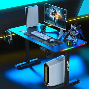 도매 인체 공학적 높이 조절 전기 컴퓨터 게임 책상 맞춤형 전기 책상 4 다리 대형 서 책상 전기