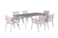 Table à manger et chaise de patio en aluminium Mobilier de jardin Ensemble de salle à manger pour cour