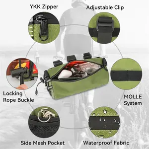 Bolsa com suporte para celular, bolsa esportiva com tubo superior para armazenamento de bicicletas, acessório à prova d'água para bicicleta e ciclismo