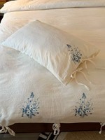 Low MOQ personnalisé fleur imprimée housse de couette ensemble de draps de lit de literie en coton doux