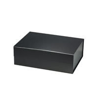 Boîte Pliante Magnétique Personnalisée avec Logo Revêtement UV Noir Brillant pour Emballage de Chaussure