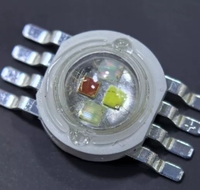 Puce LED 3W 4-en-1 RVBW 4 couleurs haute puissance 8 bits à haut lumen, grande puce 3W, rouge, vert, bleu, blanc, IRC 80, lumière du jour 6000K