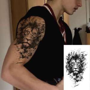 Autocollant de tatouage temporaire tribal noir à transfert d'eau, réaliste, pour la décoration du bras, du visage et du corps, pour hommes et femmes - Product Image 1