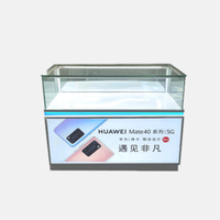 Vitrine de téléphone portable à prix avantageux, design simple, porte verrouillable, magasin de détail, comptoir d'affichage de téléphone portable avec éclairage LED verrouillable