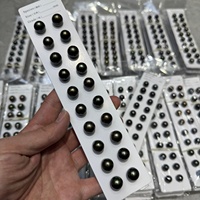 Vente en Gros de Perles d'Eau Douce Noires de Culture Teintes Rondes 10-15 mm, Perles Appairées Libres pour Boucles d'Oreilles et Fabrication de Bijoux