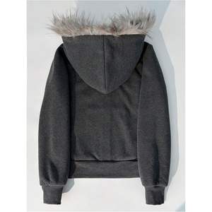 Sweat-shirt à capuche zippé personnalisé pour femme, en molleton doux à manches longues, avec poches, style streetwear, en polyester et coton tricoté - Product Image 1