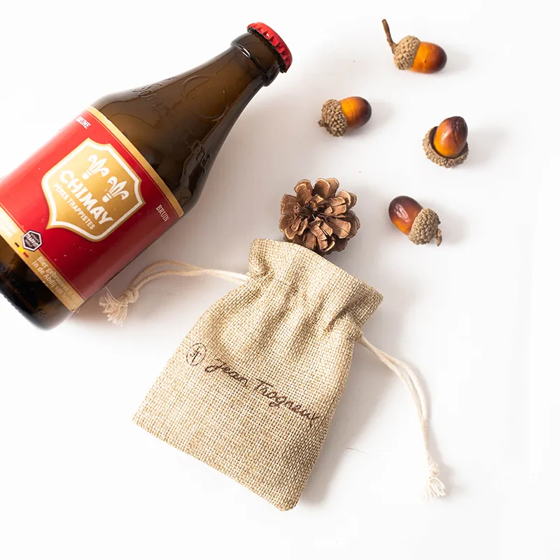 Sacchetto di iuta personalizzato fave di cacao sacchetti di iuta sacchetti di cotone di lino sacchetti stampati gioielli
