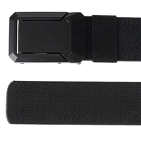 Ceinture tactique élastique multicolore pour hommes de style décontracté de couleur noire avec boucle en alliage automatique