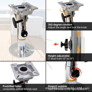 Adjustable 13 to 19 Inches Aluminum Height-Locking Seat Base for <b>Marine</b> <b>Hardware</b> - Product Image 4