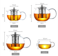 Théière en verre borosilicate transparent de 22 OZ (650 ml, 800 ml) pour thé en vrac, compatible cuisinière et micro-ondes, avec infuseur amovible