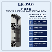 Ventana Abatible de Aluminio de Alto Rendimiento para Proyectos de Contratistas y Desarrolladores
