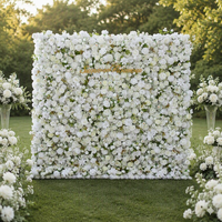 Mur de fleurs artificielles bleues en tissu enroulable, idéal pour les mariages, événements, salons et fêtes – Vente chaude