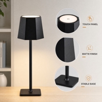 Lampe de table LED rétro pour café, ambiance chaleureuse, avec commande tactile et chargement USB - Style bar