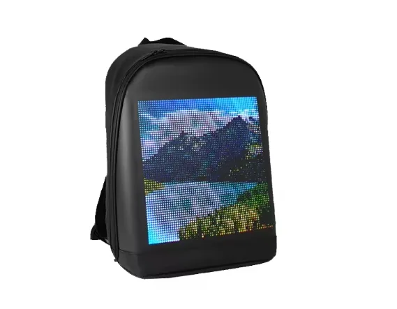 2024 nova promoção de mochila esportiva com controle de aplicativo colorido LED mochila LED dinâmica com tela LED 3D mochila inteligente LED