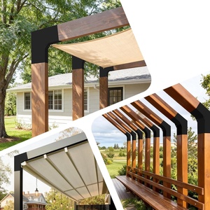30 °   Supports de toit <span class=keywords><strong>d</strong></span>'<span class=keywords><strong>angle</strong></span> pour pergola, supports de poteau inclinés en forme de L pour pergola extérieure, porche et passage - Product Image 3