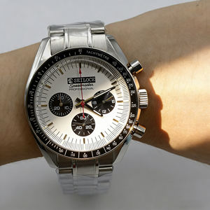 Nuevo reloj de cuarzo SEILOCE de acero inoxidable, cronógrafo de lujo con cristal de zafiro VK63, reloj de negocios para hombre - Product Image 3