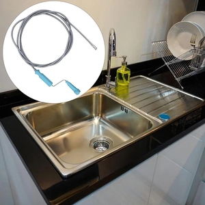 2.6M <span class=keywords><strong>noir</strong></span> bleu à manivelle ressort égout outil de dragage évier cheveux <span class=keywords><strong>nettoyant</strong></span> Anti colmatage nettoyage - Product Image 5