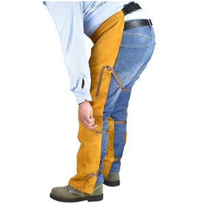 Delantal de pierna dividida de cuero de soldadura de alta resistencia, ropa de trabajo resistente al calor y a las llamas, delantal de <span class=keywords><strong>soldador</strong></span> de seguridad - Product Image 5