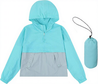 Jaket Anak Anti Air Ringan Berkerudung Tahan Angin untuk Memancing dan Mendaki, Bernapas