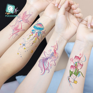 2025 nuovi tatuaggi temporanei con <span class=keywords><strong>fiori</strong></span> colorati per donne braccio Body Art finto adesivo per tatuaggio temporaneo personalizzato per adulti - Product Image 1