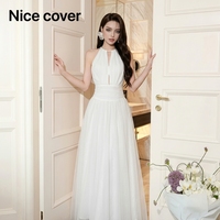Robe de soirée moulante Nicecover rose sexy à fines bretelles en soie, fente haute et strass, idéale pour les soirées et les fêtes - Nouvelle collection à succès