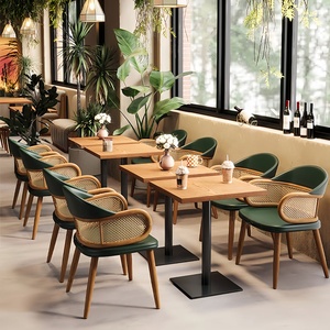 Muebles de Restaurante de Cuero, Estilo Moderno, para Cafetería Comercial, Tipo Pizza China, McDonald's, Mármol, Juego de Mesa y Sillas - Product Image 4