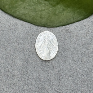 Meilleures ventes : Pièces de bijouterie en nacre naturelle, <span class=keywords><strong>camée</strong></span> Vierge Marie sculptée CNC, pour colliers et bracelets DIY - Product Image 4