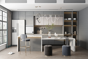 Ensemble de meubles de cuisine blancs modernes personnalisables avec conception gratuite, comprenant évier et îlot, directement de l'usine chinoise - Product Image 5