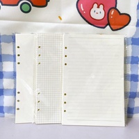 Feuilles Mobiles de Rechange A5 A6 Lignées 6 Trous, Papier Vierge Rechargeable pour Carnets et Journaux