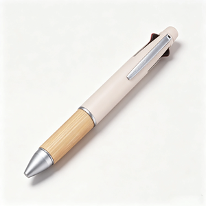 Stylo multifonction 4-en-1 Uni MSXE5-2000A-05 avec grip métallique et MSXE5-2000B-05 avec grip en bambou, 4 couleurs, pointe bille 0,5 mm + mine 0,5 mm - Product Image 2
