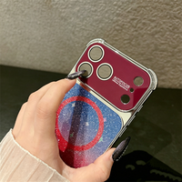 Coque de téléphone magnétique à paillettes dégradées en forme d'étoile pour iPhone 18 Pro Max 17 16 15, antichoc avec protection d'objectif plaqué