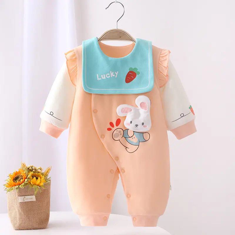 thickening Casual winter baby Bodysuit rompers girls boy 100% Cotton newborn Boys clothes