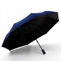Parapluie pliant multicolore en gros, portable, coupe-vent, compact, de voyage, pliable en 3 sections, avec logo personnalisé