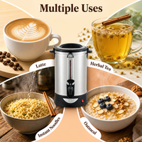 Distributeur d'eau chaude électrique commercial en acier inoxydable de 120 tasses avec robinet pour hôtel et buffet