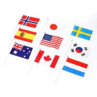 Usine Vente Directe Patriotisme Football Fan Personnalisé Polyester Main Agitant Drapeau Petit Tous Les Pays Drapeau National De La Main