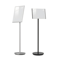 Support de signalisation au sol en aluminium A3 avec poteau en acier inoxydable de 104 cm, couvercle en acrylique anti-vent pour affiches de menu et présentoirs publicitaires