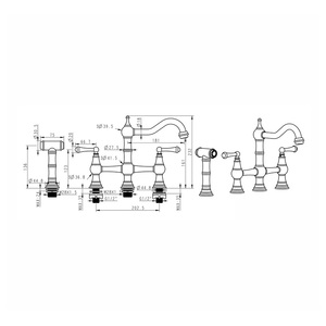 Кухонный смеситель с 4 отверстиями, 8 дюймов - Product Image 2