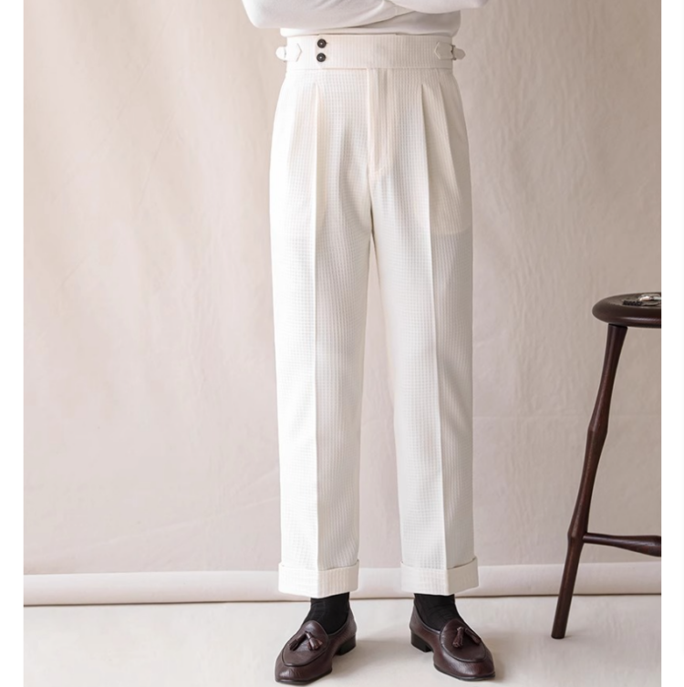 cute high waisted dress pants Jacqueline Pleated Wide Leg Pants - Ivory main image 1
