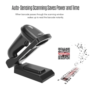 재고 있음 QR 코드 리더 방수 2600mAh 장시간 대기 자동 감지 무선 2D 바코드 스캐너, 노트북, PC, POS와 호환 - Product Image 2