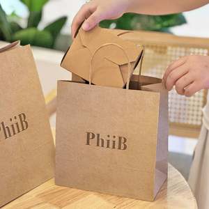 Sacs en papier kraft personnalisés, écologiques, biodégradables, pour la livraison de nourriture rapide à emporter, emballages pour restaurants, sacs à emporter - Product Image 4